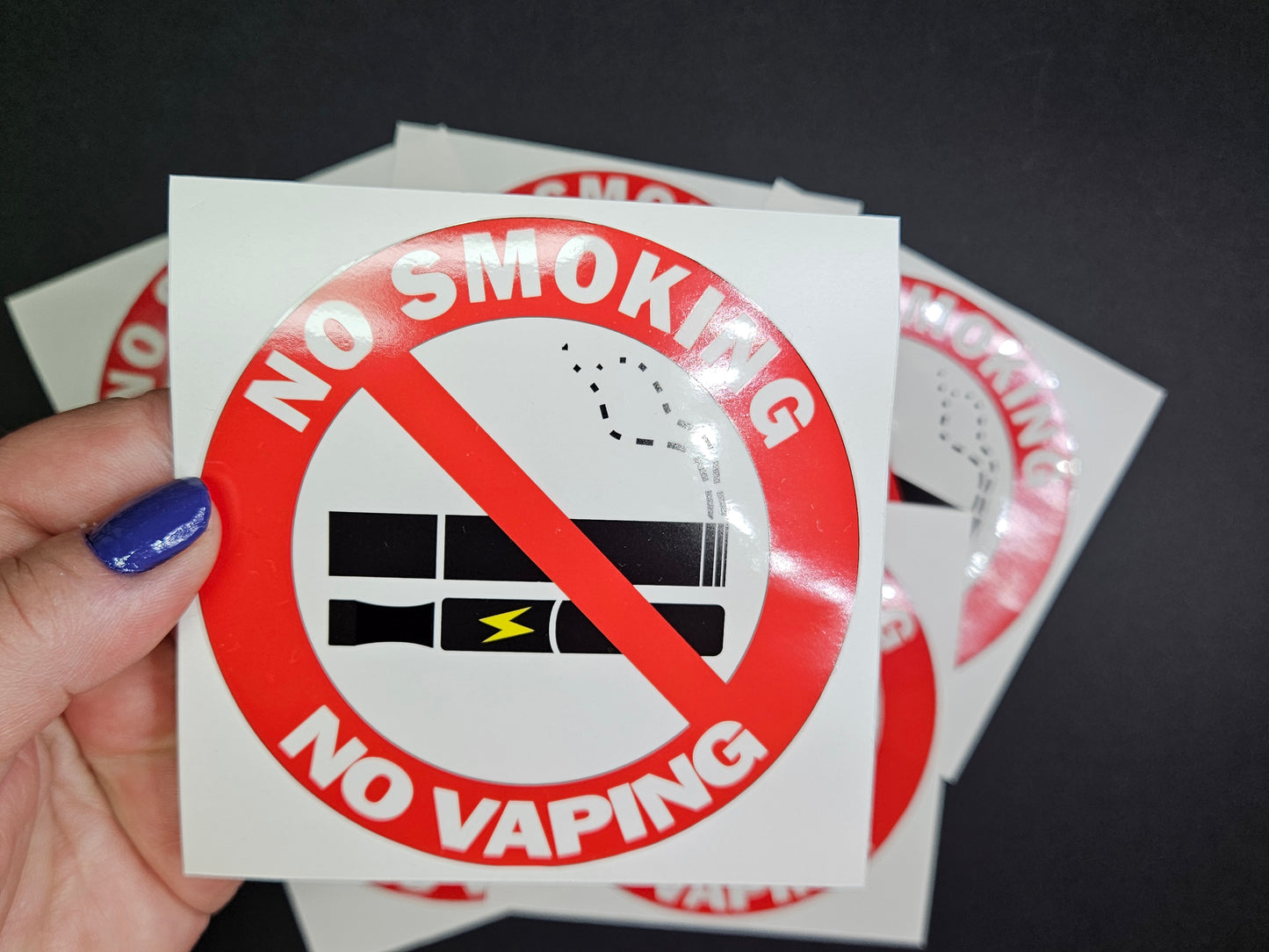 Transparent background Single Layer - No Smoking No Vaping Signs Vinyl Stickers 10 cm diameter. Choose per Unit, or 5 signs and get 1 Free, or 10 signs and get 2 Free. (Copy)