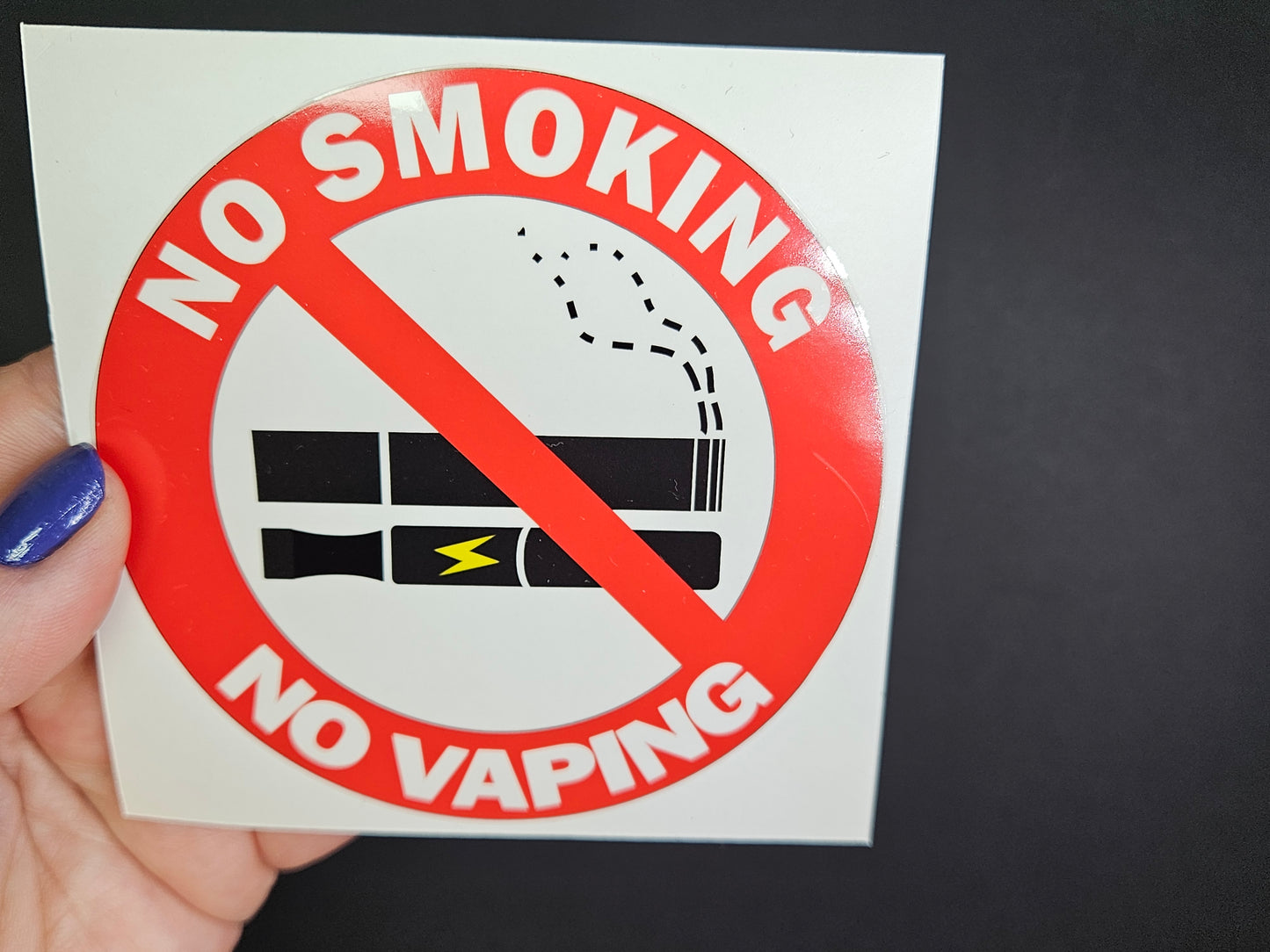 Transparent background Single Layer - No Smoking No Vaping Signs Vinyl Stickers 10 cm diameter. Choose per Unit, or 5 signs and get 1 Free, or 10 signs and get 2 Free. (Copy)