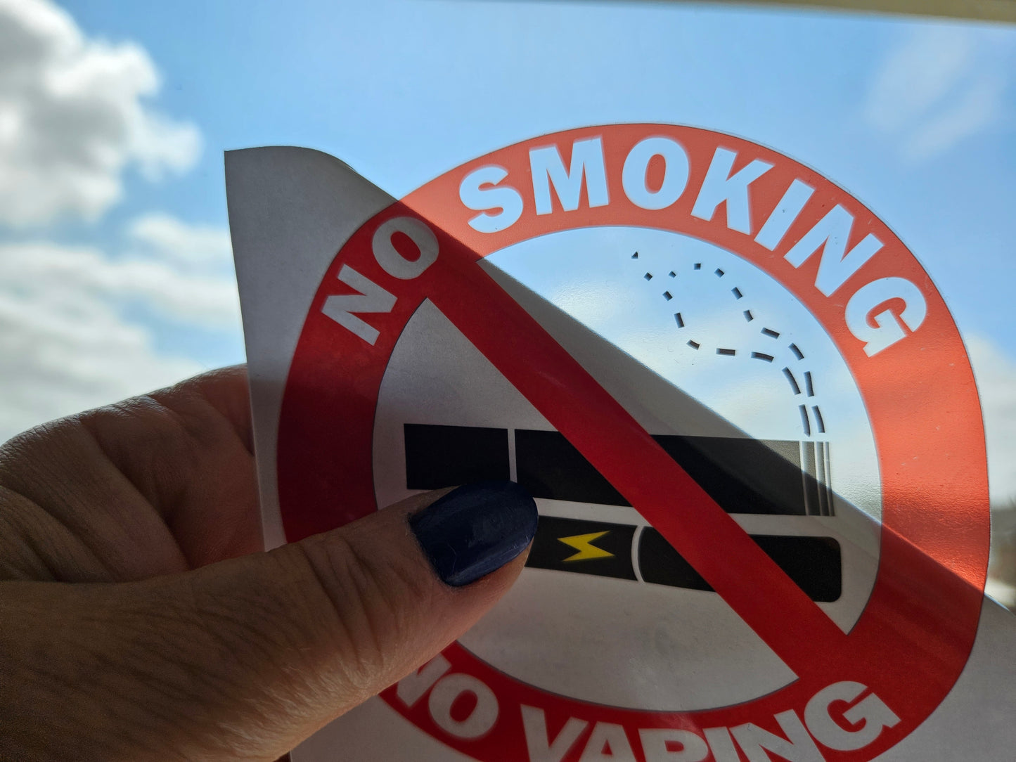 Transparent background Single Layer - No Smoking No Vaping Signs Vinyl Stickers 10 cm diameter. Choose per Unit, or 5 signs and get 1 Free, or 10 signs and get 2 Free. (Copy)