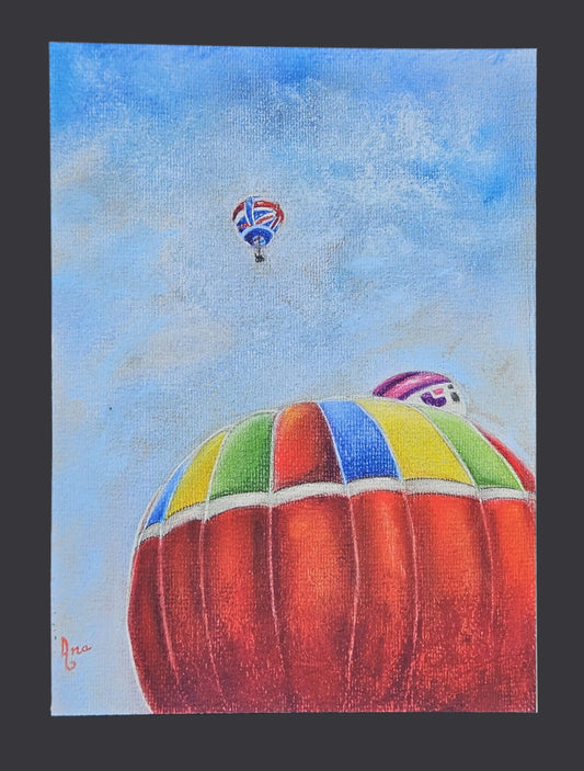 Limited Edition Print ""Hot Air Balloons in Bristol".  Fine Art Archival Prints of colourful hot air balloons, from my original soft pastel painting.