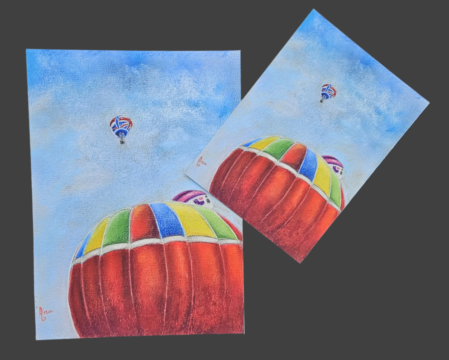 Limited Edition Print ""Hot Air Balloons in Bristol".  Fine Art Archival Prints of colourful hot air balloons, from my original soft pastel painting.