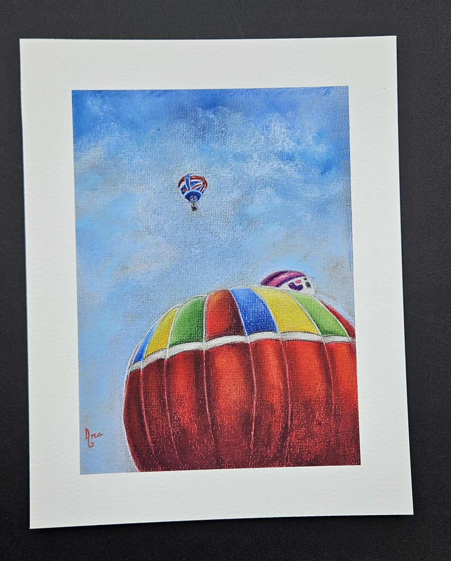 Limited Edition Print ""Hot Air Balloons in Bristol".  Fine Art Archival Prints of colourful hot air balloons, from my original soft pastel painting.