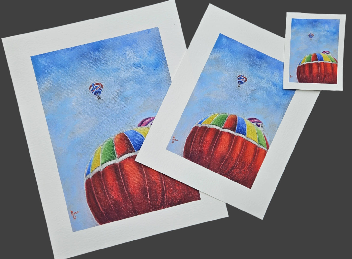 Limited Edition Print ""Hot Air Balloons in Bristol".  Fine Art Archival Prints of colourful hot air balloons, from my original soft pastel painting.