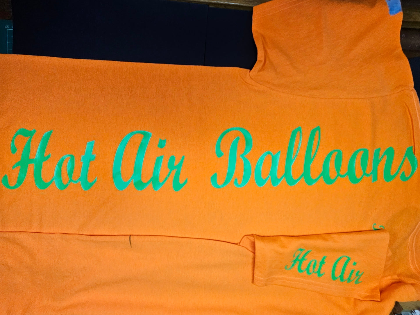 Safety Orange. T-Shirts with Hot Air Balloons in Bristol Graphics for Adults. Safety Orange colour