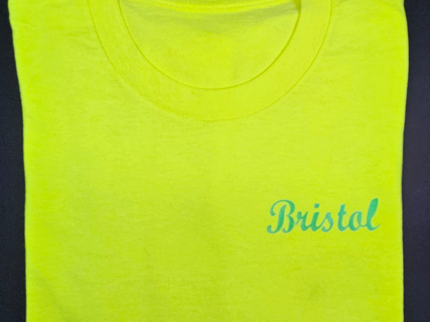 Fluo Yellow. T-Shirts with Hot Air Balloons in Bristol Graphics for Adults. Fluorescent Yellow colour.