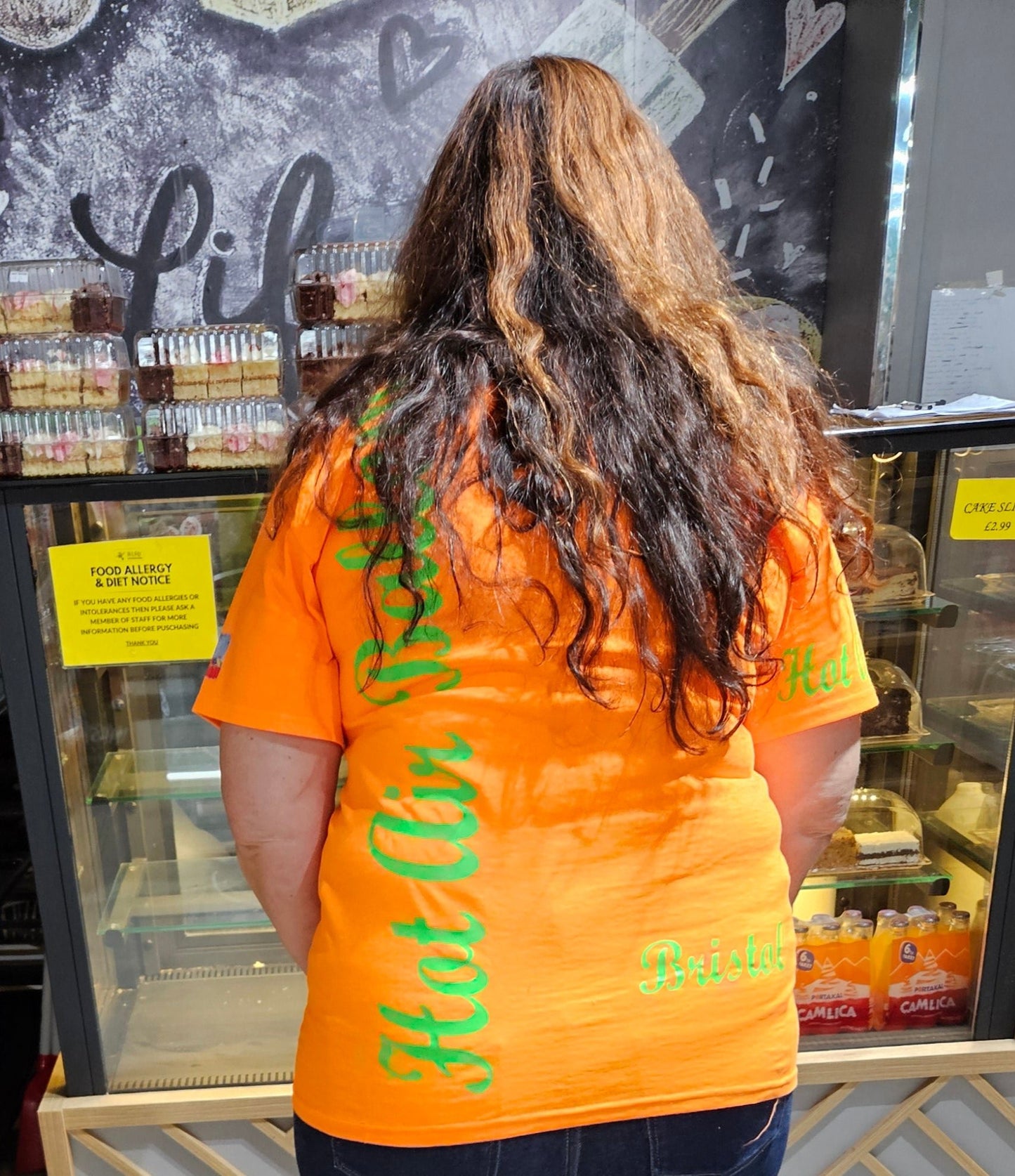 Safety Orange. T-Shirts with Hot Air Balloons in Bristol Graphics for Adults. Safety Orange colour