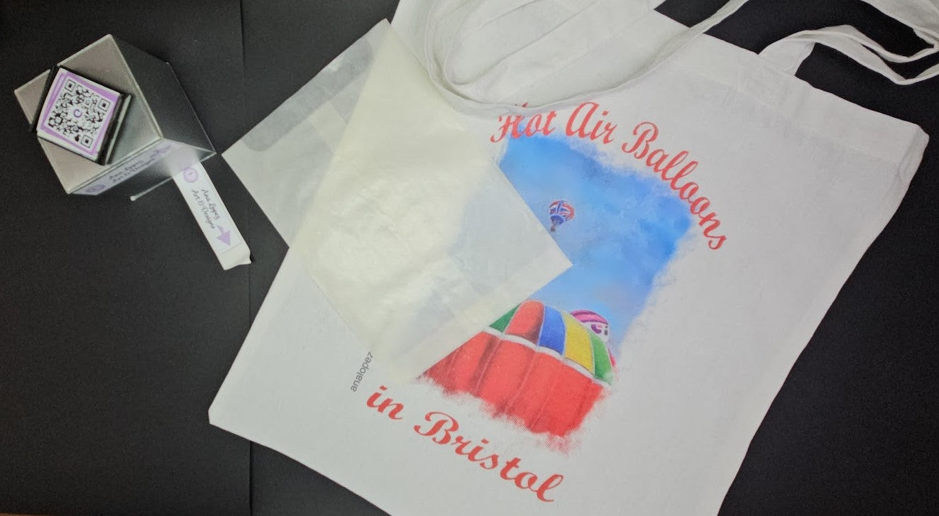 Tote Bags - Eco-Friendly and Reusable Long Handle Cotton Shopper Bag from my Hot Air Balloons in Bristol design.