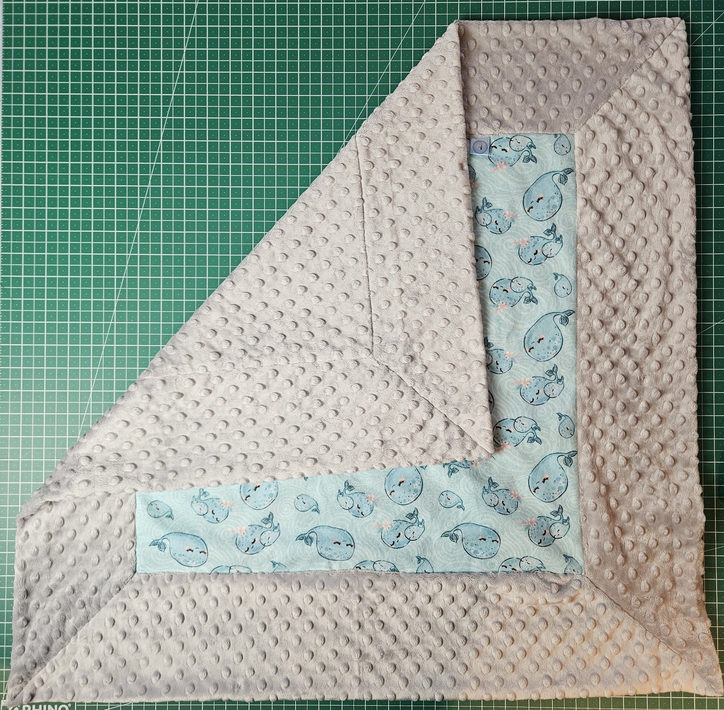 Receiving Baby Blanket. Double sided, Flannel cotton print on one side, Cuddle Super Soft Dimple fabric on the back. Handmade, soft, comfy, cozy.