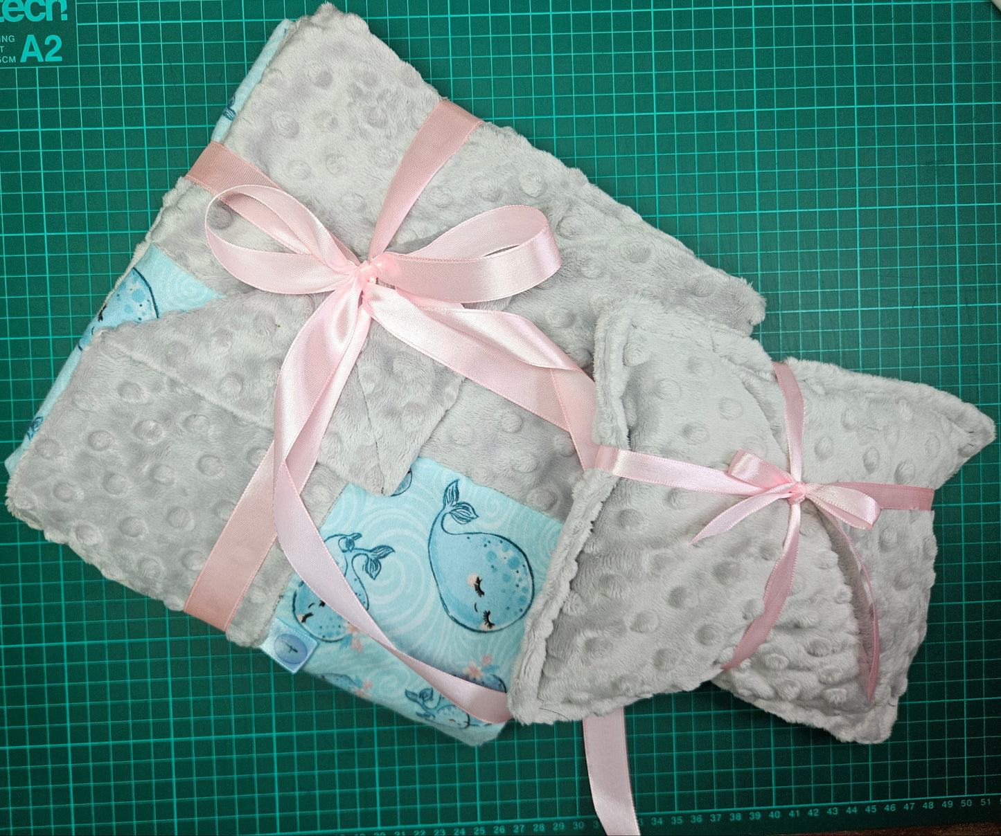 Receiving Baby Blanket. Double sided, Flannel cotton print on one side, Cuddle Super Soft Dimple fabric on the back. Handmade, soft, comfy, cozy.