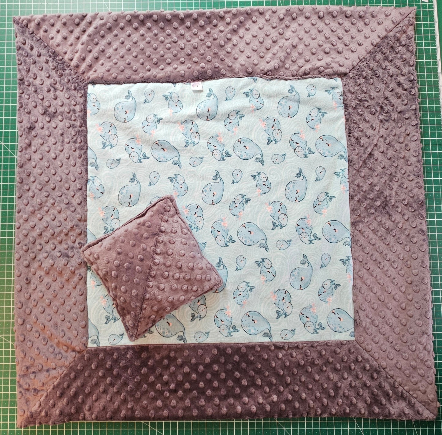 Receiving Baby Blanket. Double sided, Flannel cotton print on one side, Cuddle Super Soft Dimple fabric on the back. Handmade, soft, comfy, cozy.