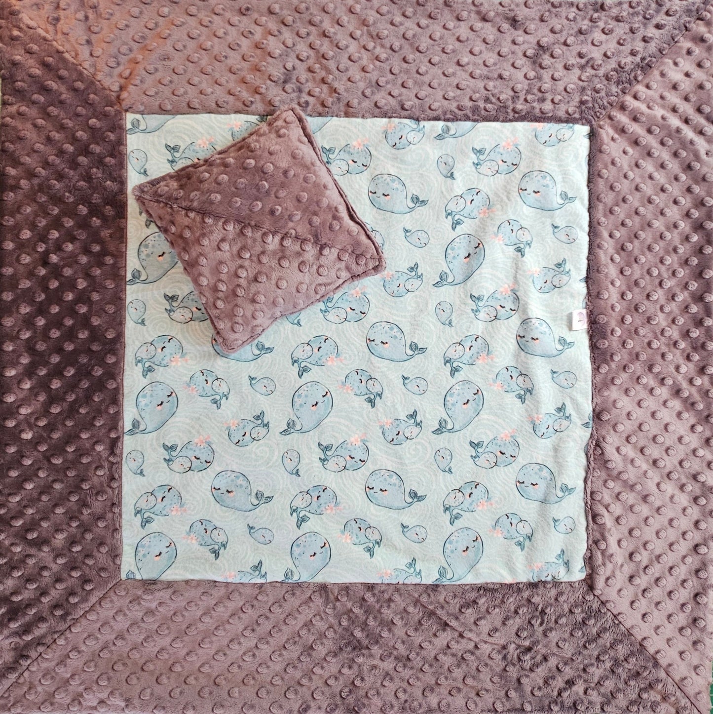 Receiving Baby Blanket. Double sided, Flannel cotton print on one side, Cuddle Super Soft Dimple fabric on the back. Handmade, soft, comfy, cozy.