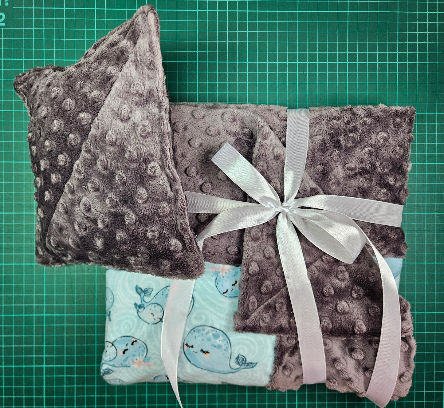 Receiving Baby Blanket. Double sided, Flannel cotton print on one side, Cuddle Super Soft Dimple fabric on the back. Handmade, soft, comfy, cozy.