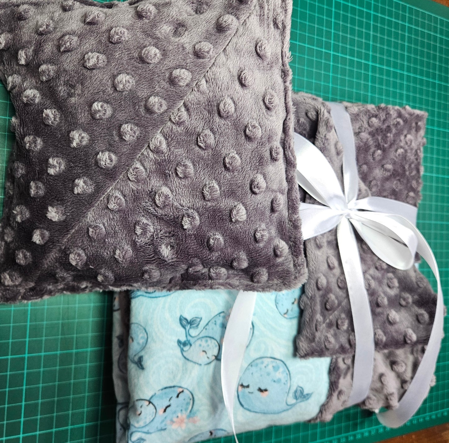 Receiving Baby Blanket. Double sided, Flannel cotton print on one side, Cuddle Super Soft Dimple fabric on the back. Handmade, soft, comfy, cozy.