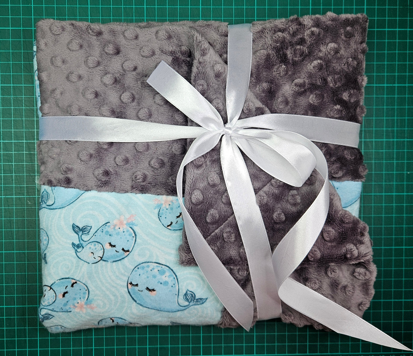 Receiving Baby Blanket. Double sided, Flannel cotton print on one side, Cuddle Super Soft Dimple fabric on the back. Handmade, soft, comfy, cozy.