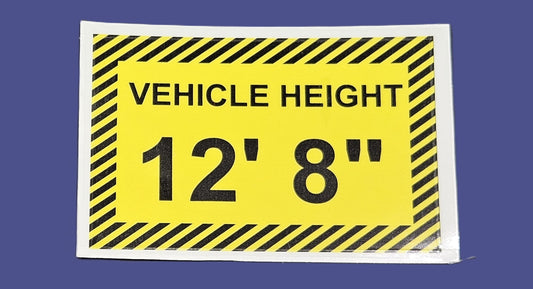 Commercial Vehicle Height Signs to place inside the cab of Commercial vehicles. Transparent background & Laminated. Size 10 X 6.5 cm