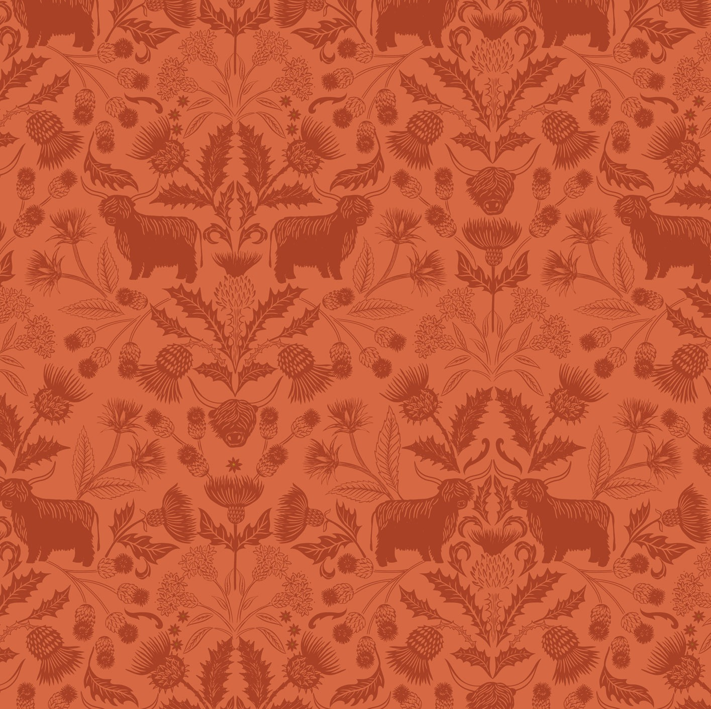 Highlands on warm heather - Highlands Fabrics Collection by Lewis & Irene