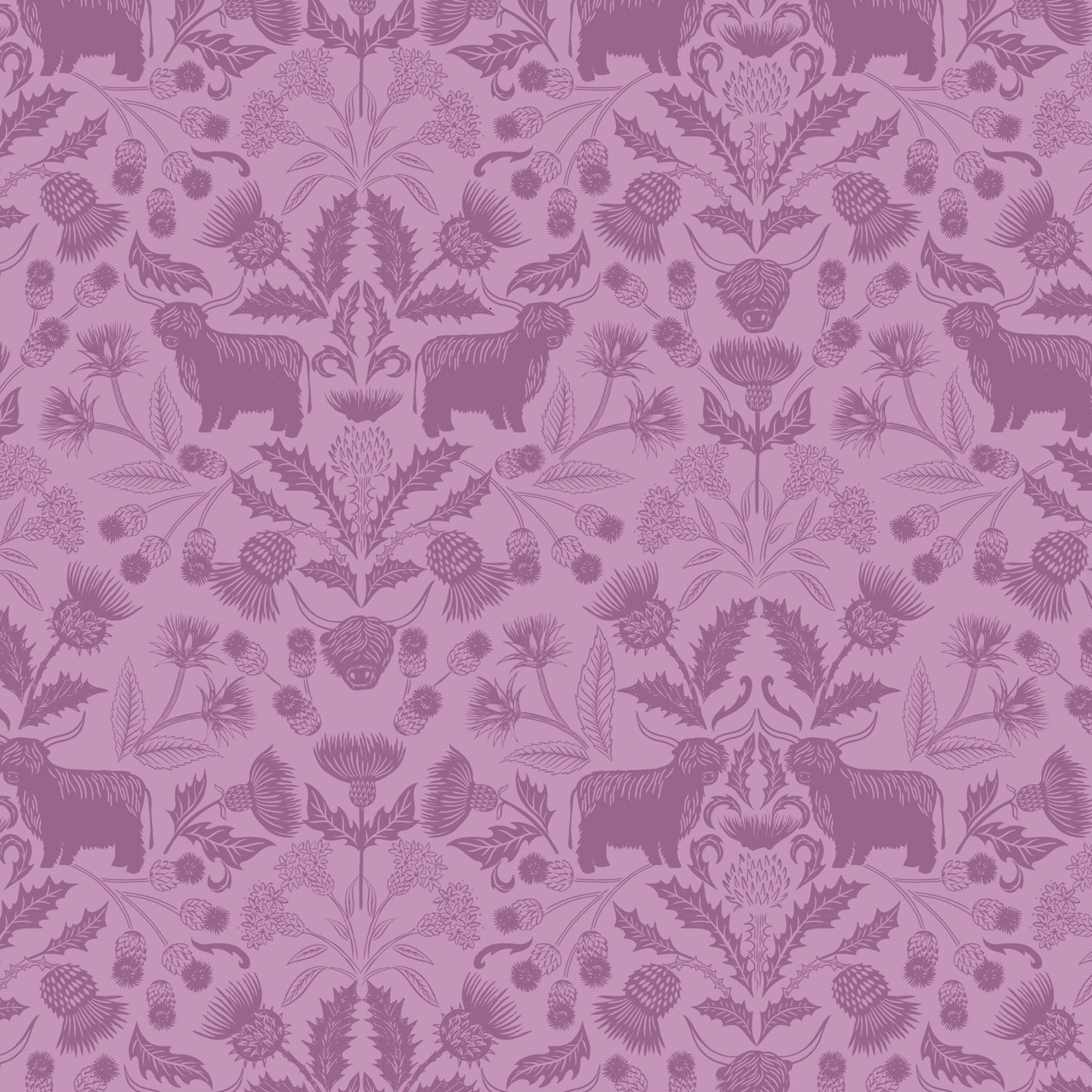 Highlands on warm heather - Highlands Fabrics Collection by Lewis & Irene