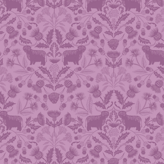 Highlands on warm heather - Highlands Fabrics Collection by Lewis & Irene