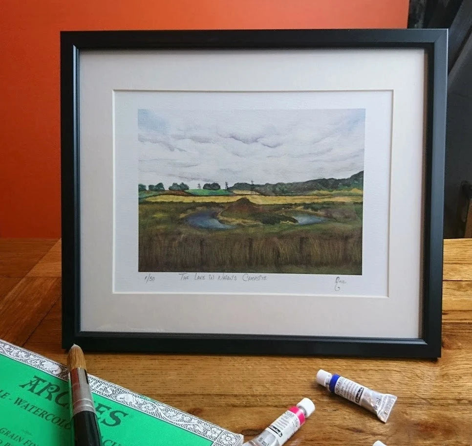 Limited Edition Print "The Lake in Nairn's Campsite". Fine Art Giclée print from a beautiful campsite in Scotland.