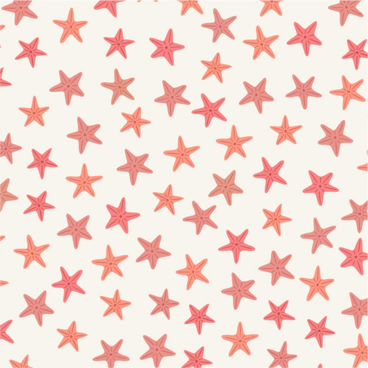 Orange starfish on cream - Collection by Lewis & Irene - Available in May