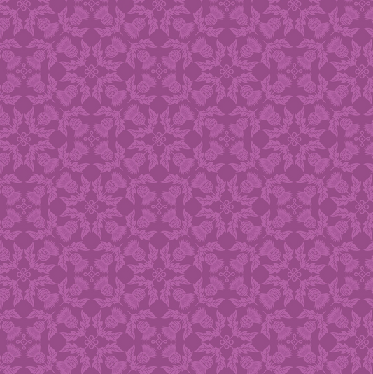 Thistle on highland purple - Highlands Fabrics Collection by Lewis & Irene