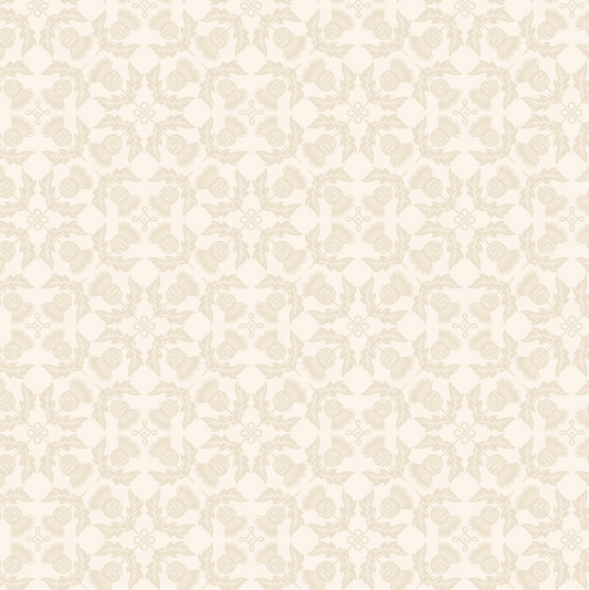 Thistle on light cream - Highlands Fabrics Collection by Lewis & Irene